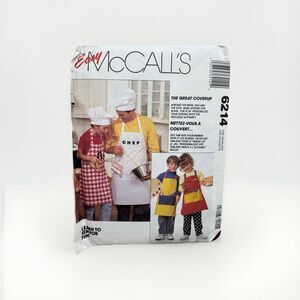 McCall's 6214 Sewing Pattern Apron Personalize Easy Learn to Sew Adult Childrens